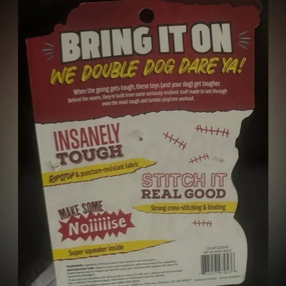 Joyhound rip roaring tough XL beer mug L-XL dog toy NEW